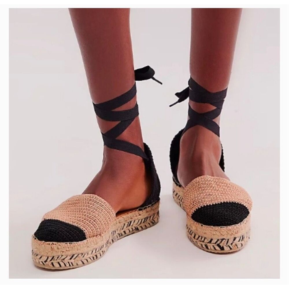 Free People Island Time Wrap Espadrilles Size 41 (10)
